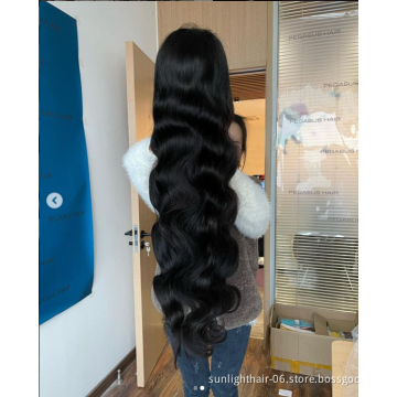 Free sample Body Wave Wig Lace Front Human Hair Wigs Sunlight Pre Plucked Remy Baby Hair 150% Lace Front Wigs For Black Women